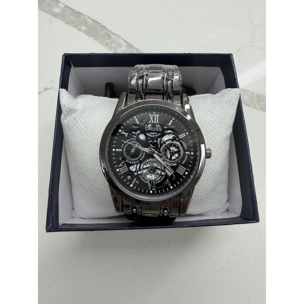 Men’s Oruss Watch Black Gear Mechanical 40mm